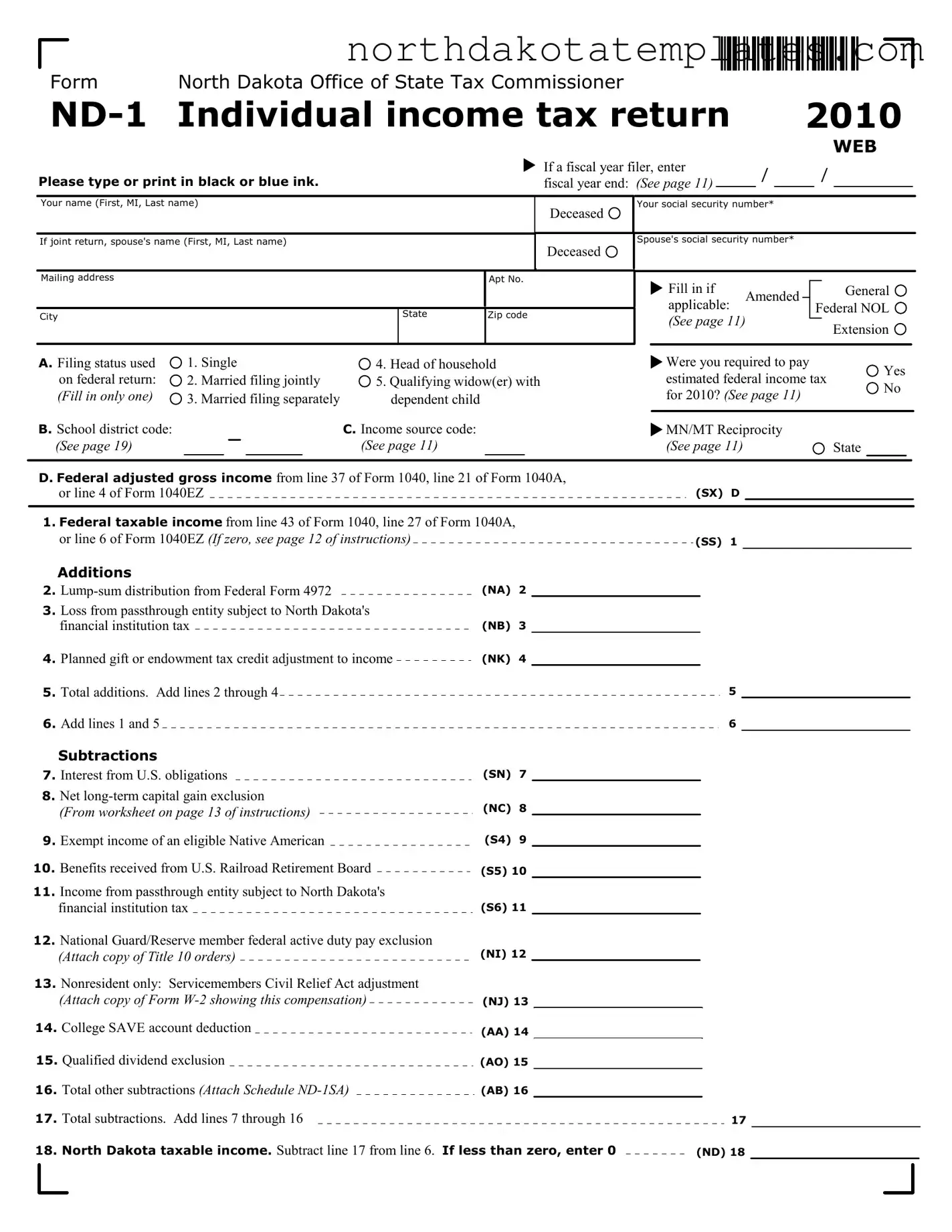 Free Nd 1 PDF Template