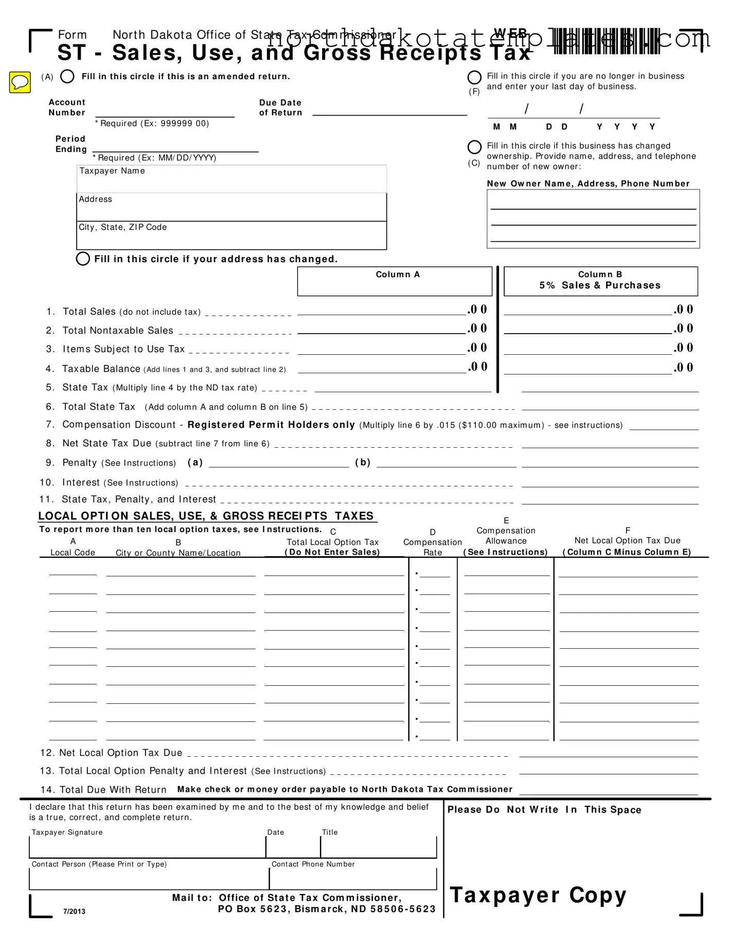 Free Nd St PDF Template