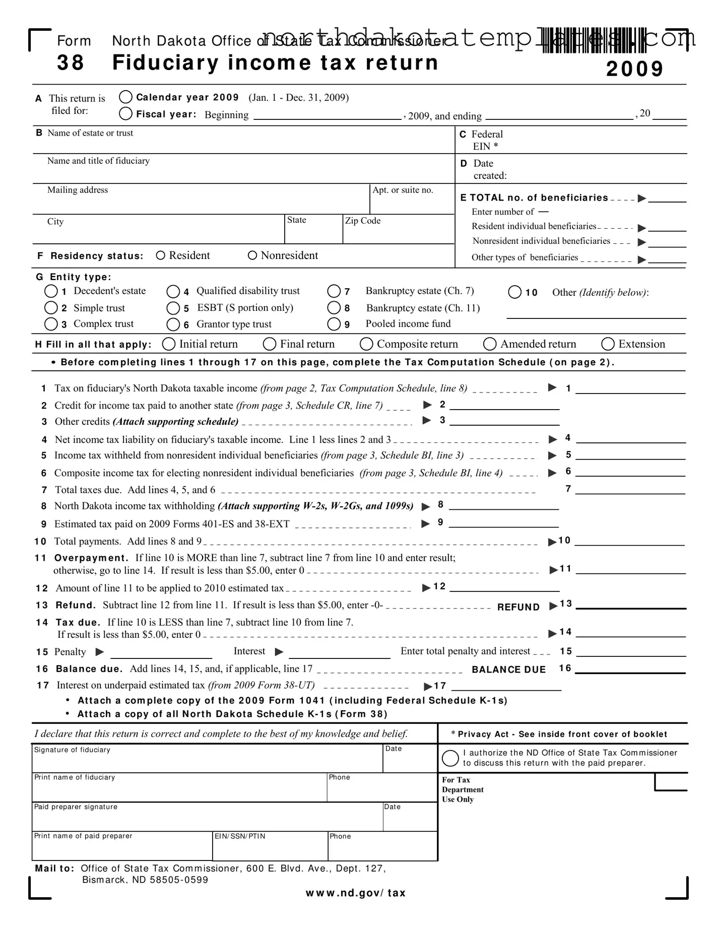 Free North Dakota 38 PDF Template