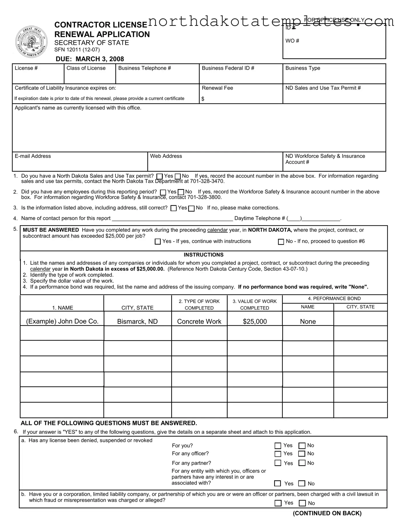 Free Sfn 12011 PDF Template