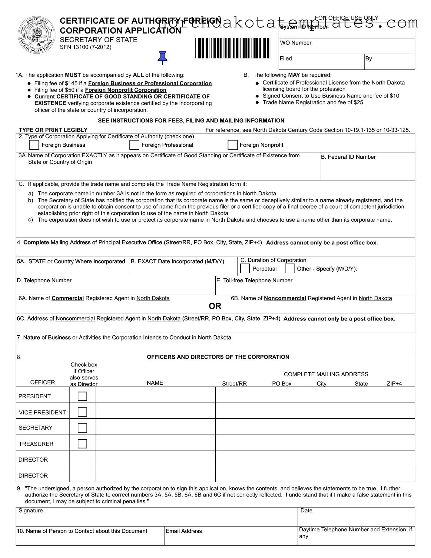 Free Sfn 13100 PDF Template