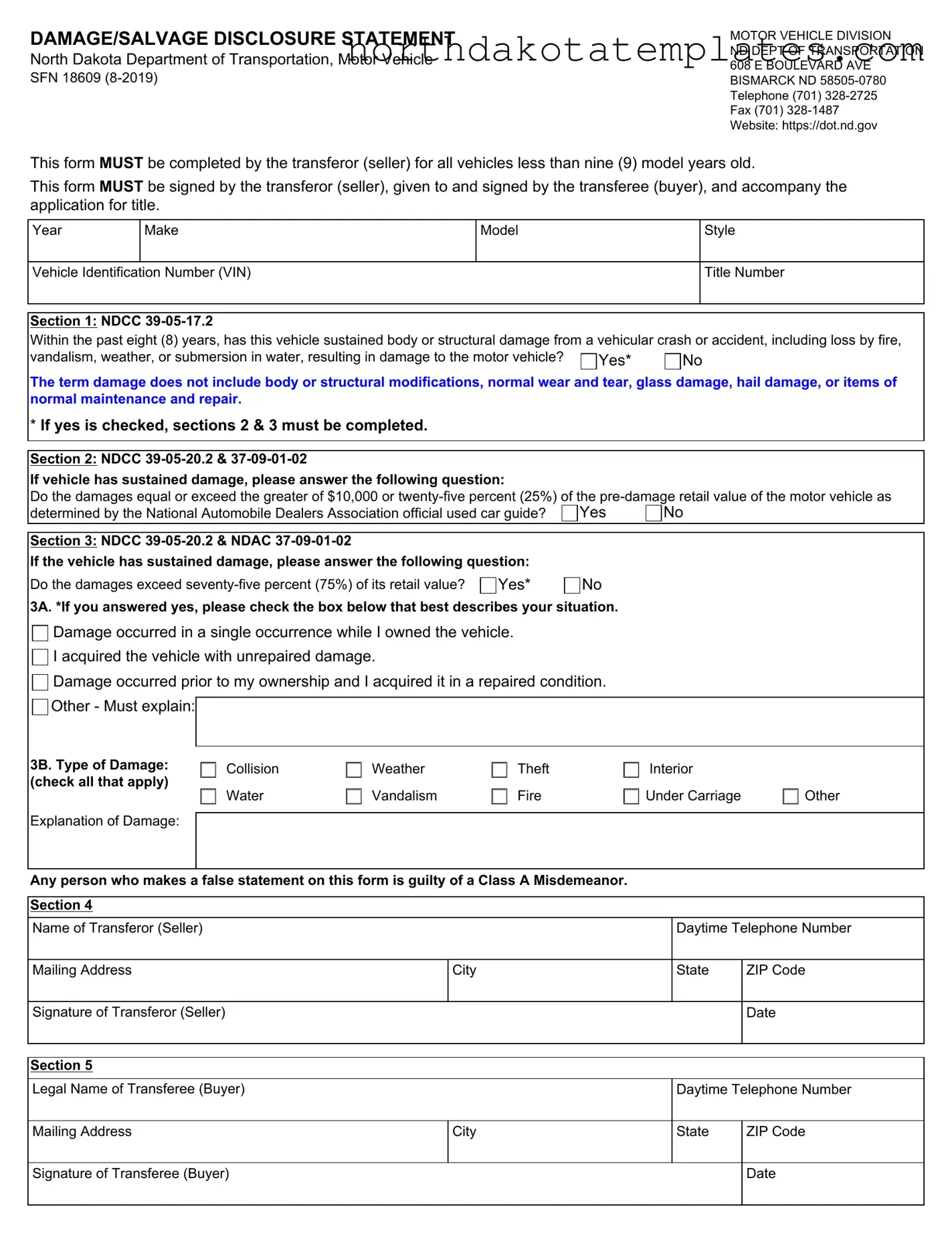 Free Sfn 18609 PDF Template