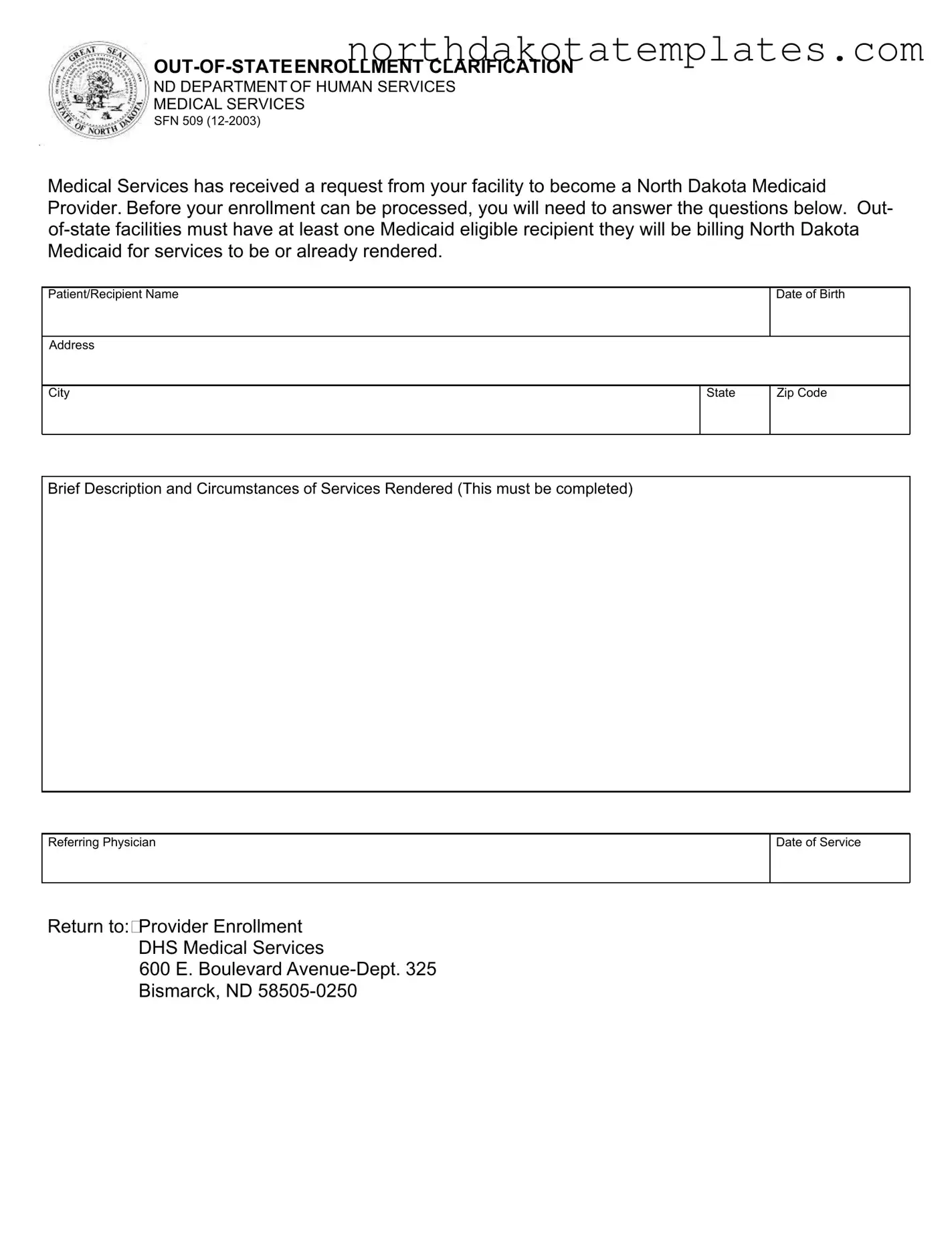 Free Sfn 509 PDF Template