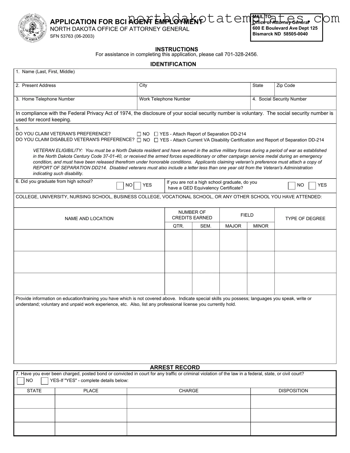 Free Sfn 53763 PDF Template