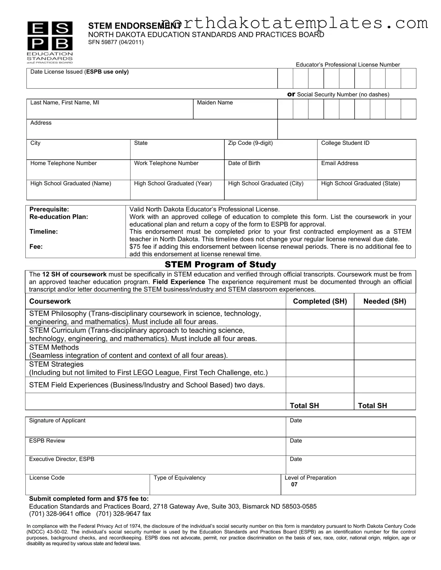 Free Sfn 59877 PDF Template