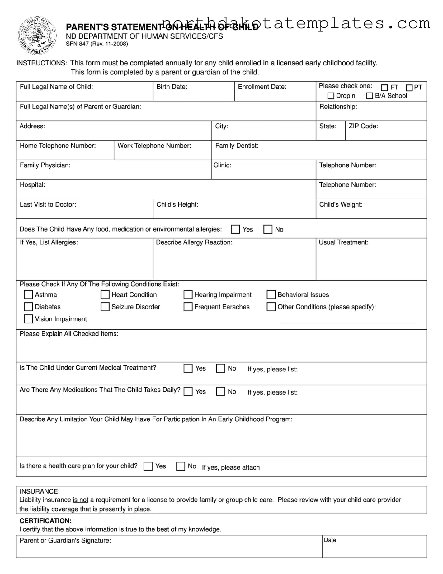 Free Sfn 847 PDF Template