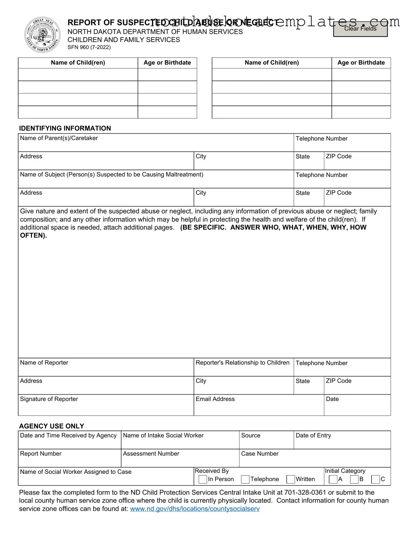 Free Sfn 960 PDF Template