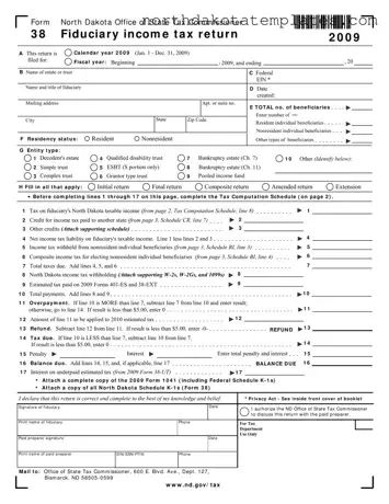 Free North Dakota 38 PDF Template