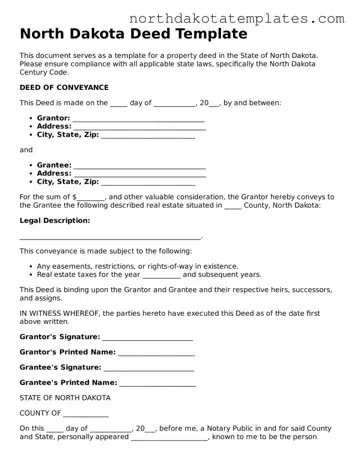 Blank North Dakota Deed Template